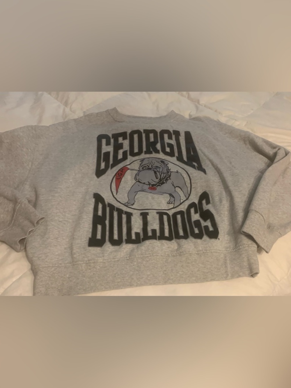 Mitchell and Ness Georgia Bulldogs Gray Pet Hoodie - Bulldog Graphic